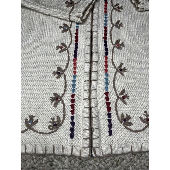 Christopher & Banks Full Zip Up Cardigan Sweater Knitted Oatmeal Size Medium - Picture 13 of 16